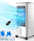 Evaporative Air Cooler With Remote For Home Office Or Bedroom, 3 Speeds And 3 Modes, 12-Hour Timer, 45-Degree Oscillating Fan, 4.4L Water Tank