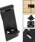 Heavy Duty 2 Inch Padlock Hasps 4 Pack Black Iron Door Slide Latch Lock Set Rust Proof Steel Security Bolts For Gates And Sheds Built Like A Tank With No Sweat Installation close-up view of latch bolt