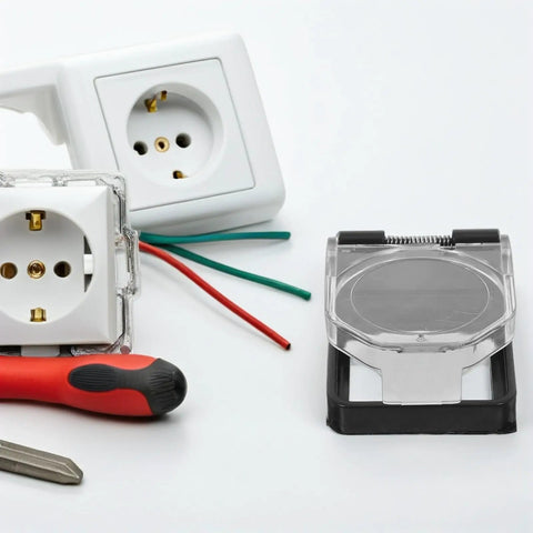 Square Power Button Protective Cover With Self Adhesive Backing And Spring Loaded Design For Engine Start And Industrial Control Panels Made From Durable PC Material Easy To Open And Close Prevents Accidental Presses And Keeps Your Equipment Safe. transparent square cover on wall outlet switch