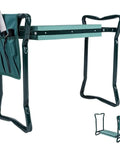 2 In 1 Garden Kneeler Bench With Tools Pouch Folding Garden Stool for patio and yard ergonomic kneeling pad cushion portable