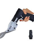 Person holding Heavy Duty Pneumatic Air Shears Metal Cutter For Steel Sheets Aluminum And Stainless Steel Plate 2500 RPM