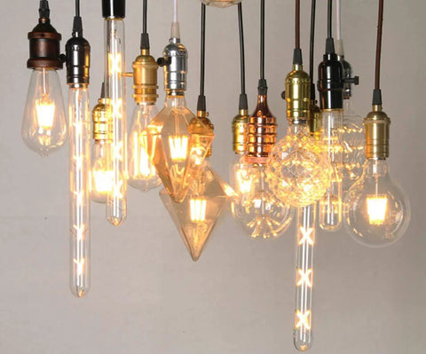 Retro Tubular LED Filament Bulb 6W Dimmable Edison Style Amber Glass Warm White 2300K 40W Equivalent E26 and E27 Base