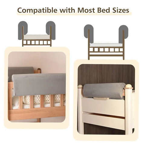 Heavy Duty Toddler Bed Rail Bumper Guards Thick Foam Crash Cushions For Bunk Bedroom Lofts on different bed frames.