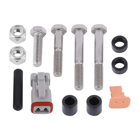 Boat Trim Tab Actuator 15055001 hardware for Lenco 101XD Extreme Duty 12V, includes bolts, nuts, seals, connectors.