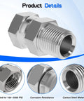 Swivel Adapter 3/4 Inch NPTF Male To 3/4 Inch NPSM Female, 360 Degree Swivel For Quick, Easy Install In Tight Spots, Prevents Hose Kinking And Keeps Hydraulic Lines Flowing, carbon steel