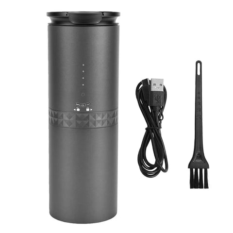 Grab Fresh Brew On The Fly With This Portable All In One Coffee Grinder And Brewer featuring a cordless design and USB charging cable.