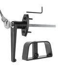 Heavy Duty Shed Door Latch L-Handle Lock Kit With 2 Keys For Barn Doors, 4 1/2 Inch Stem, Chrome Plated Zinc Alloy With Black Powder Coat Finish