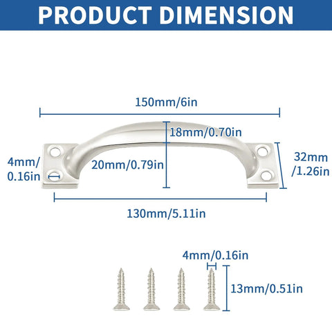 6 Inch Outdoor Gate Handle 304 Stainless Steel Rustproof Door Pull for Fences Gates Garage and Yard Weatherproof Barn Door Handles 2 Pack