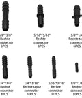 BELOMI 113-piece automotive vacuum hose connector kit; black nylon connectors in 12 sizes for hoses.