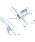 Heavy Duty Pro Fire Sprinkler Head Removal Wrench Two Piece Kit Steel Installation Tool For Concealed And Standard Commercial Jobs, showing sizes and dimensions.