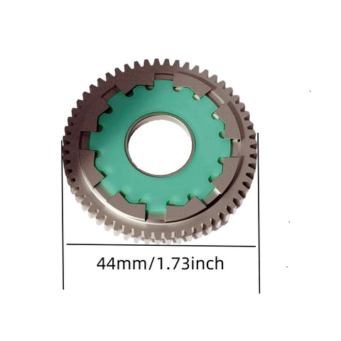Front view of 57T Spur Gear 0.8 Mod HD Steel Upgrade, 44mm diameter, for 1X10 Arrma 3S BLX 4WD models Big Rock Granite Senton Vorteks Typhon.