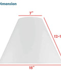 Dimensions of Off White Faux Linen Empire Lamp Shade With Brass Spider Fitter, 7 Inch Top, 18 Inch Bottom, 12.5 Inch High