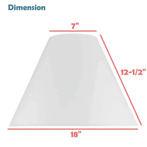 Dimensions of Off White Faux Linen Empire Lamp Shade With Brass Spider Fitter, 7 Inch Top, 18 Inch Bottom, 12.5 Inch High