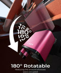 Retractable Car Charger Featuring 84W USB C Fast Power Dual Snakes mounted 180° rotatable in a car for efficient use.
