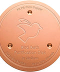 Copper Disc Bird Bath Cleaner For Outdoor Water Fountains And Bowls, 0.6mm Reinforced 99.99% Pure Copper engraved with bird design