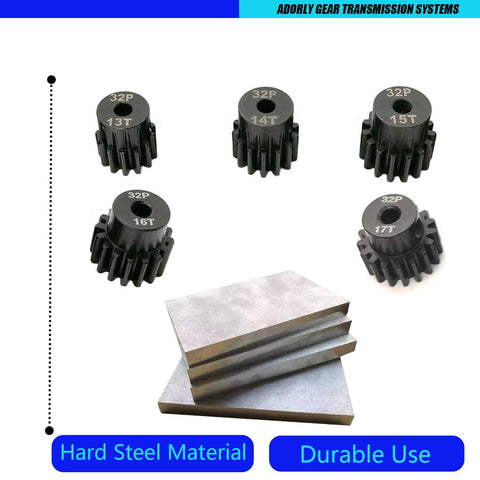 32P 5mm Pinion Gear Set With 13T 14T 15T 16T 17T And Hex Key For Arrma 3S 4S RC Cars Adjustable Gear Ratios Durable Metal Upgrade For Off Road Bashers Including Granite Senton Typhon Kraton Mojave Outcast Fury Quake
