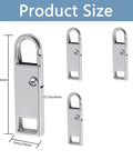 Zipper Pull Replacement Set Six Pack Metal Zipper Handles For Luggage Backpacks 36mm size comparison image
