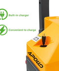 3300 Lb Electric Pallet Jack With 48 X 27 Forks For Smooth Warehouse Moves showing built-in charger and easy charging port.