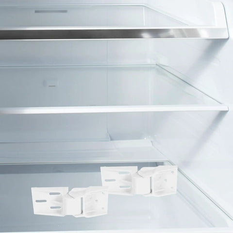 Heavy Duty Foldable Freezer Hinge Replacement Kit For Commercial And Home Freezers Four Piece White Plastic Hinge Set With Easy Install And RV Refrigerator Door Compatibility Smooth Operation And Quick Fix, white freezer hinges installed