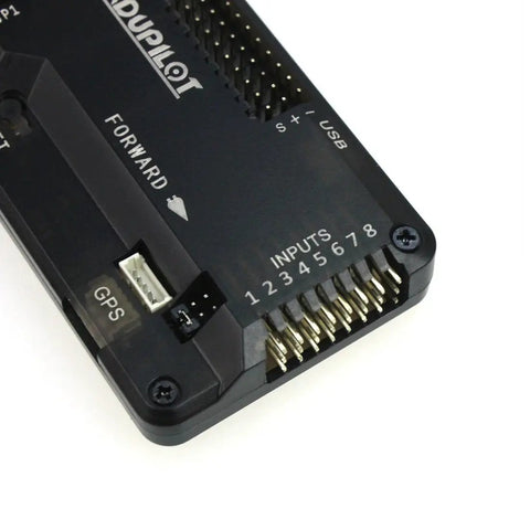 Close-up of APM 2.8 Flight Controller Board inputs and GPS port for APM 2.6 2.8 PIX FPV DIY RC Drone Pro Grade Quadcopters