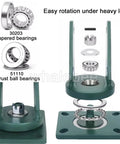 Built Different Heavy Duty Rubber Caster Wheels Set Of 4 With Locking Brakes showing tapered and thrust ball bearings for smooth rotation.