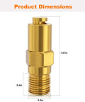 Front view of gold brass pressure washer thermal relief valve, replacement, 1/4 in NPT