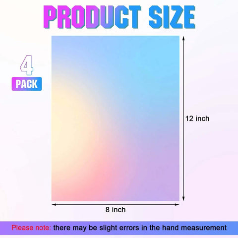 Kathfly acrylic AB sheet, iridescent rainbow translucent, 8 x 12 in, 4-pack, 1 mm thick, laser-cutting panel