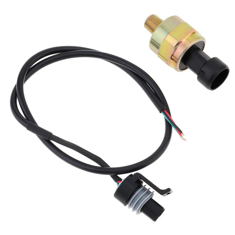 One Eighth NPT Oil Fuel Pressure Sensor Transducer 0 To 100 Psi With Harness Kit made of Heavy Duty Stainless Steel 316