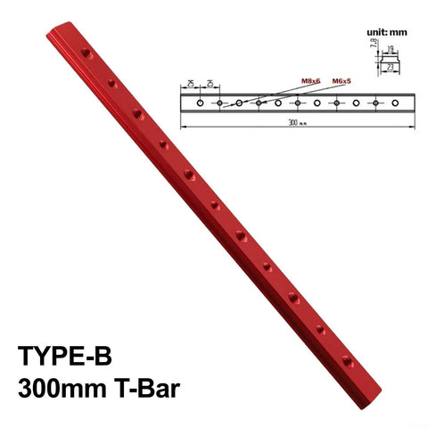 Aluminum T Track Slider Miter Jig For Table Saw And Woodworking Bench 23mm Width DIY Tool Type A No Thread 300mm T Bar