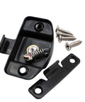 Eight Piece Table Leaf Locks Black Zinc Alloy Extension Connectors including locking plate and screws for tight fit installation.