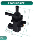 Polcatay vacuum switch valve, black plastic automotive valve with 2-pin plug-and-play connector, 1 piece