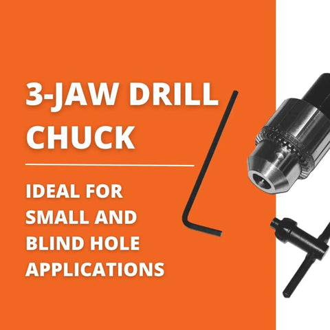 3 Jaw Drill Chuck and Adapter Kit for Magnetic Base Drill Converts Your Magnetic Drill Into a Slick Portable Drill Press For Twist Bits One Half Inch Capacity Ideal For Small and Blind Hole Projects In Metalworking and Woodworking
