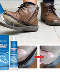 Premium Shoe Glue Sole Repair Adhesive For Sports And Climbing Shoes repairing worn sole on brown boot, 50ml pack