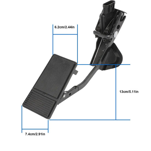 Accelerator Pedal Position Sensor Compatible With 2006 2008 Chevrolet Impala And 2005 2008 Buick LaCrosse Allure Replacement Part OE 699-104 25830023 15236797 For Smooth Throttle Response And Rock Solid Reliability, showing dimensions and 6-pin connector
