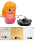 Mermaid Bathtub Stopper Plug Rubber Drain Seal with Chain featuring a cute mermaid design and hanging chain for easy use.