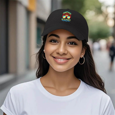 Woman wearing Everyday Dope Adjustable Cap For Women With Front Artwork Lightweight Street Style Hat One Size Fits Most