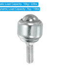 Heavy Duty Roller Ball Transfer Bearing One Half Inch, Eight Pack Stud Mounted For Conveyor Rollers, Carbon Steel Caster Unit