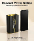 Road Trip Ready 300 Watt Car Power Inverter With Dual AC Outlets And Fast USB Ports Highway Cruising DC To AC Converter beside smartphone.
