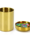 Gold Desk Organizer Set For Office 2-Piece Luxury Paper Clip And Pencil Holder Cup Metal Makeup Brush Holder Decorative Desktop Accessories