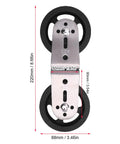 Rotating Double Pulley Cable Machine For Your Home Gym Setup showing dimensions with durable dual pulley design.