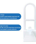 Sturdy Heavy Duty Tub Grab Bar Safety Rail With Adjustable Clamp Handle No Slip Grip Handrail For Seniors And Elderly
