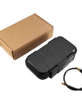 Portable Safe Box With Combo Lock, Waterproof Anti Theft Security Case on table with brown packaging and removable chain visible