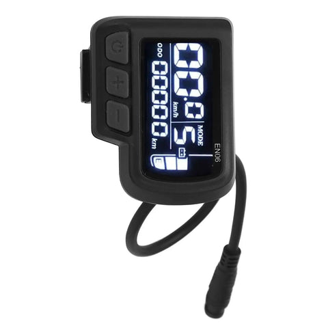 LCD Electric Bike Display Meter With SixPin Wire And Light Connector For 22.2mm Handlebar Compatible With 24V 36V 48V 60V Ebikes Clear High Contrast Readout Premium ABS Panel Lightweight And Durable