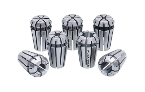 7 Piece ER11 Collet Set For CNC Milling And Lathe Work Range 1/32 To 1/4 Inch 0.0004 Inch Concentricity True Double-Angle Design