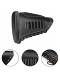 Leather Recoil Pad With Shell Holder For Rifle Buttstock Cheek Riser, Lace On, Black, Holds Up To Six Shells, close-up view, adjustable strap detail.