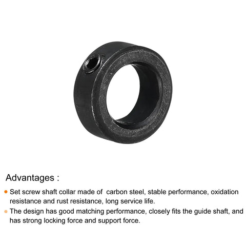 Heavy Duty Shaft Collar Set Screw Style Clamping Collars 9 Sixteen Inch Bore Carbon Steel Black single collar view