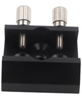 Heavy Duty Aluminum Dovetail Base For Telescope Finder Mounts with red and black bracket and thumbscrew locks, rust resistant flat base