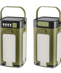 Portable IPX4 Waterproof Camping Lantern With 2000mAh Solar Charging, shown with USB and LED power indicator