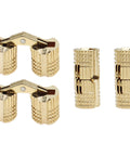 Concealed Brass Cabinet Hinges 8mm By 18mm Hidden Barrel With 180 Degree Opening Gold Finish 4 Pack