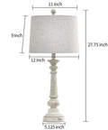 Set Of 2 27.75 Inch 3 Way Dimmable Touch Table Lamps With USB Ports Bulb Included Linen Washed Finish Rustic Farmhouse Nightstand Lighting